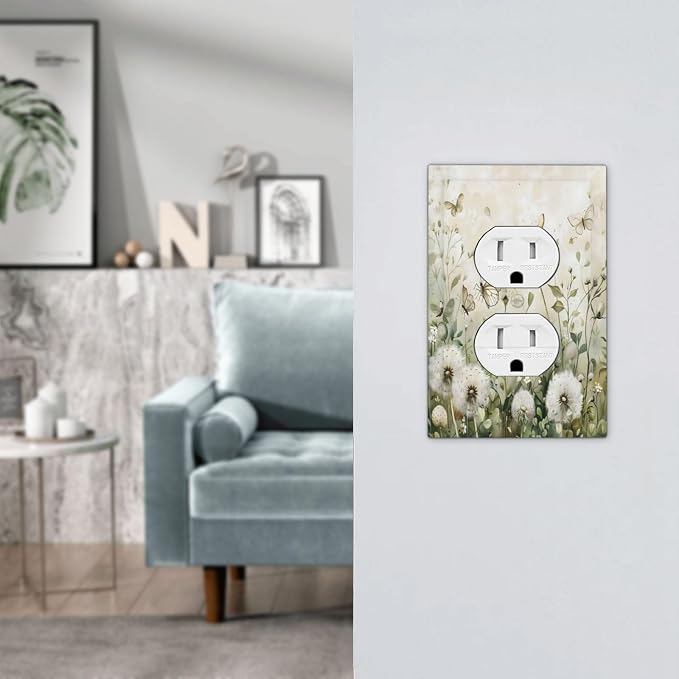 Dandelions Butterflies Watercolor Wildflowers Floral Outlet Covers 1 Gang - Image 7