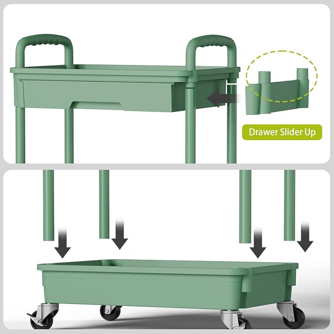 3 Tier Rolling Cart Organizer, Laundry Room Bathroom Organizers and Storage - Image 5