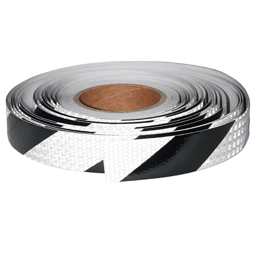 Black White Reflective Tape Outdoor Waterproof 1 inch X 166 feet, High by tuyrchu