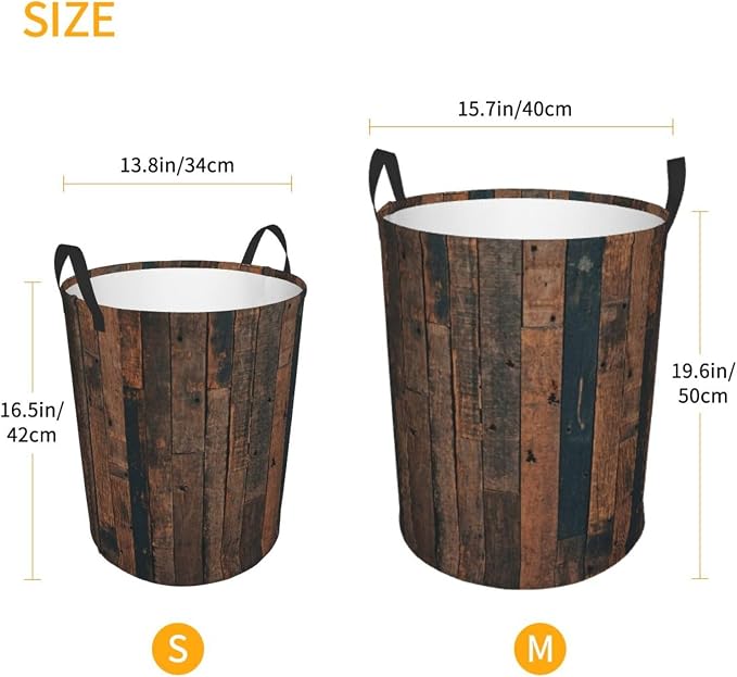 Laundry Basket Retro Wood Grain Collapsible Large Capacity, 63l Dirty Clothes - Image 6