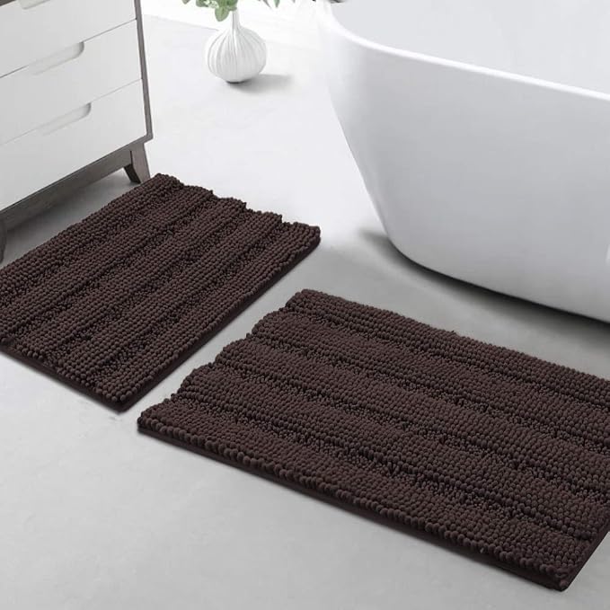 Turquoize Chenille Bathroom Rugs Set Non-Slip Bath Mats Extra Soft and by Turquoize