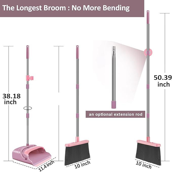 kelamayi Broom and Dustpan Set for Home, Indoor&Outdoor Sweeping, Stand Up - Field & Grace