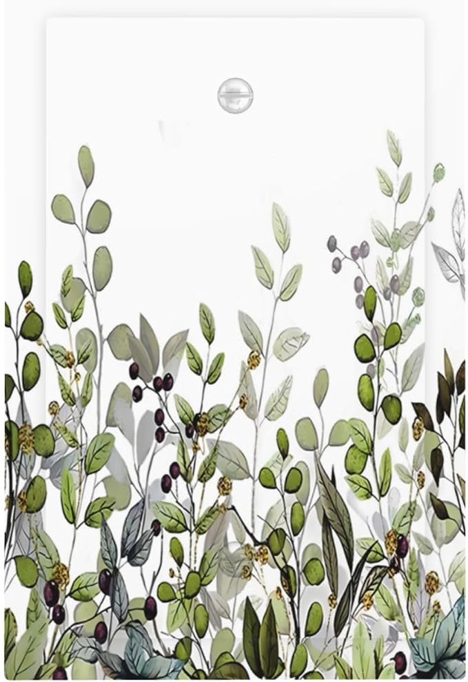 Watercolor Green Eucalyptus Leaves Plants Fruit Light Switch Cover Plate 1 Gang by Unknown