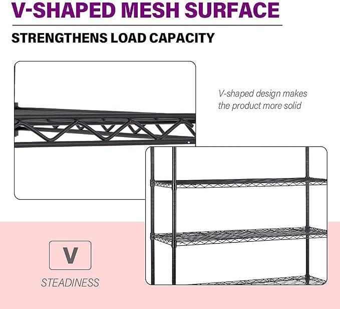 FDW 48"L×18"W×82"H Wire Shelving Unit Storage Cart Metal Shelf Rolling Utility - Image 5