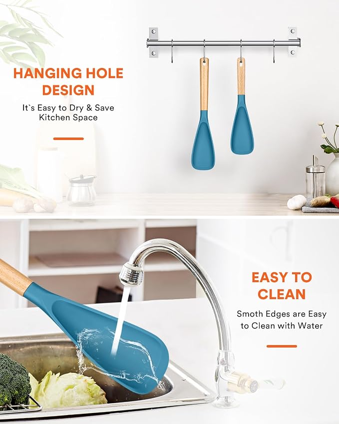 Multifunction Spatula Spoon for Nonstick Cookwares, Sturdy BPA-Free Matte - Image 7