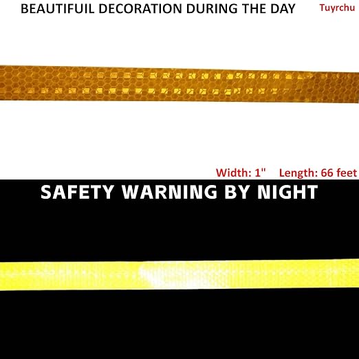 Yellow Reflective Tape Outdoor Waterproof 1 inch, High Visibility Hazard - Image 3