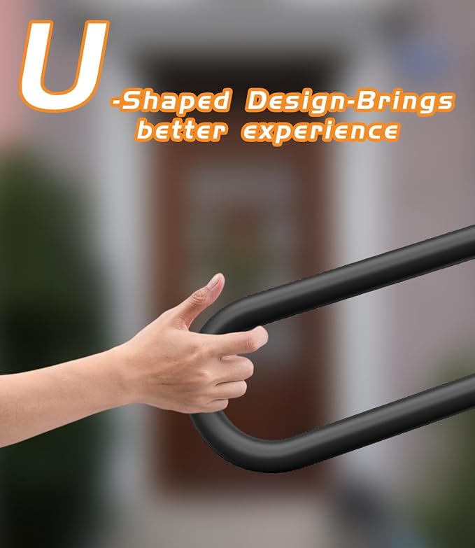 Handrails for Outdoor Step Black Safe Grab Bar Railing U Shaped Pipe Metal - Image 6