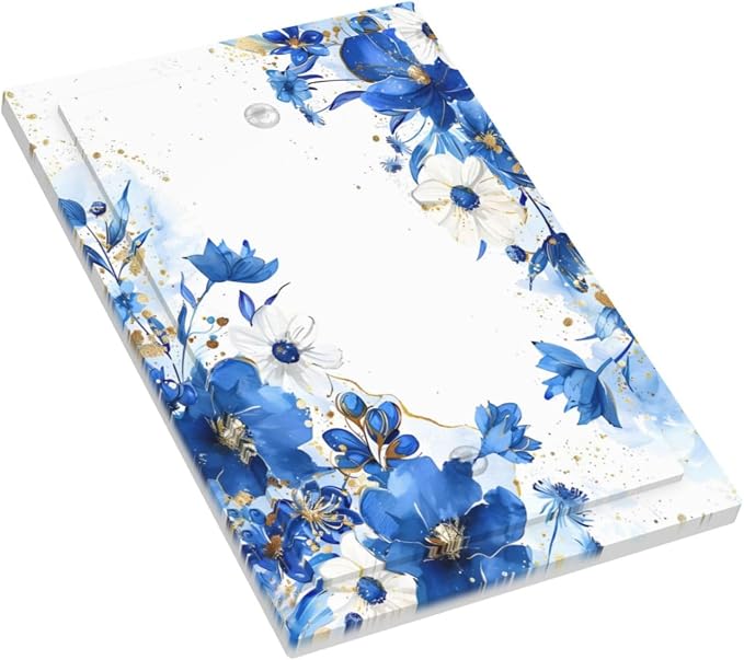 Klein Blue Flowers Watercolor Golden White Floral Light Switch Cover Plate 1 - Image 3