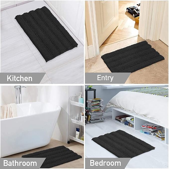 Turquoize Chenille 24"x 36" Extra Soft, Absorbent Shaggy Bath Rugs - Image 6
