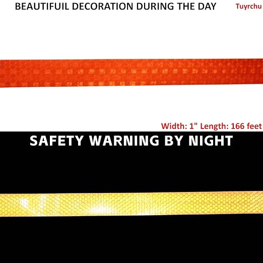 Orange Reflective Tape Outdoor Waterproof 1 inch, High Visibility Hazard - Image 3