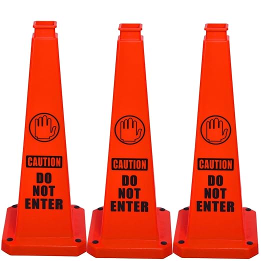 BESEA Caution Cone 5 Pack, Business Parking Lots, Indoor/Outdoor by BeSea