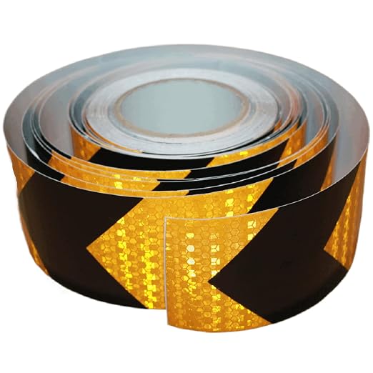 Yellow and Black Reflective Tape 3 inch X 166 feet, Outdoor Waterproof Hazard by tuyrchu
