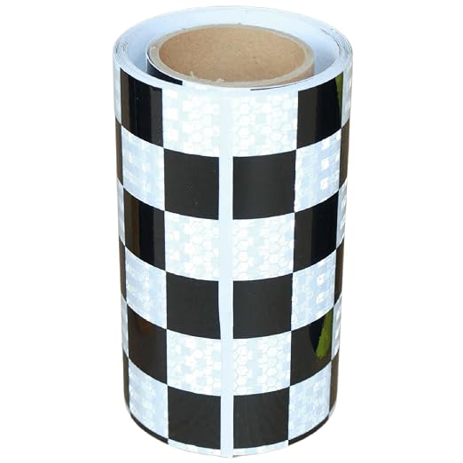 Black White Reflective Tape 6 inch X 10 feet, Outdoor Waterproof Hazard by tuyrchu