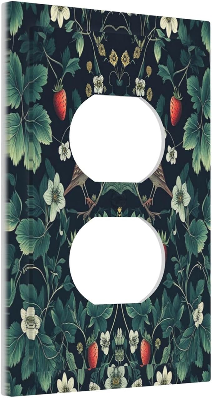 Outlet Covers Strawberry Birds Flowers Plant Morris Floral 1 Gang Duplex Wall - Image 2
