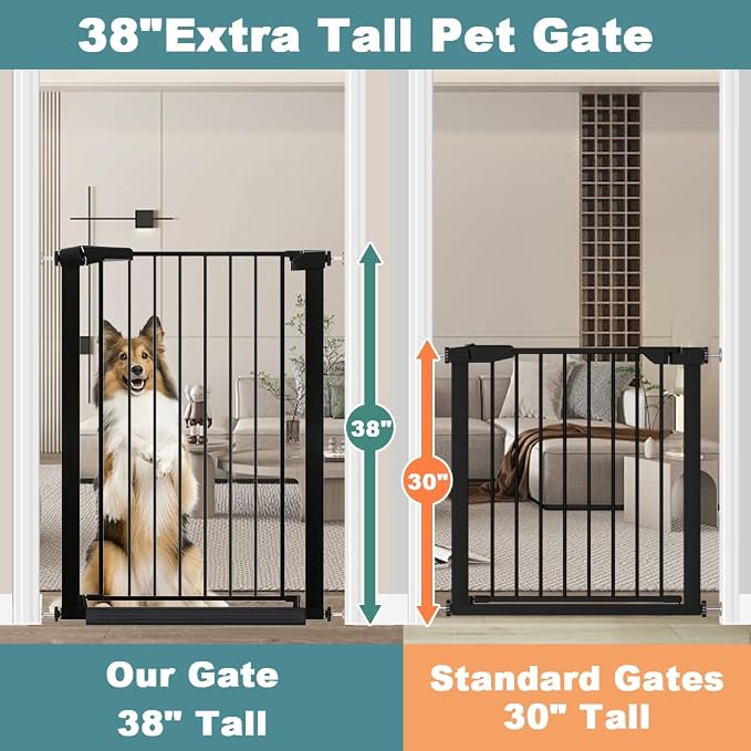 Fairy Baby Extra Tall Baby Gate Stand 38" Tall, 70.9"-76.3" Extra Wide Large - Image 3