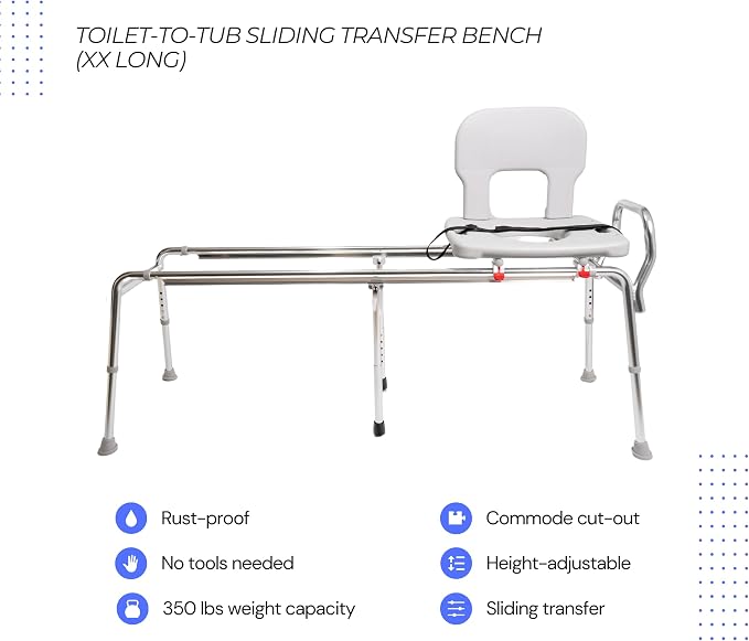 Eagle Health Supplies Toilet-to-Tub Transfer Bench - Image 7