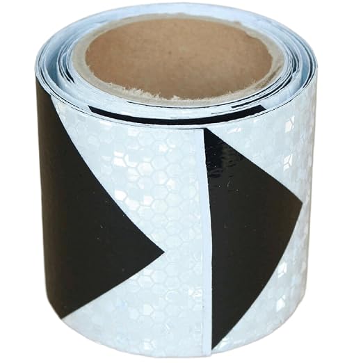 Black White Reflective Tape Outdoor Waterproof 3 inch X 10 feet, High by tuyrchu