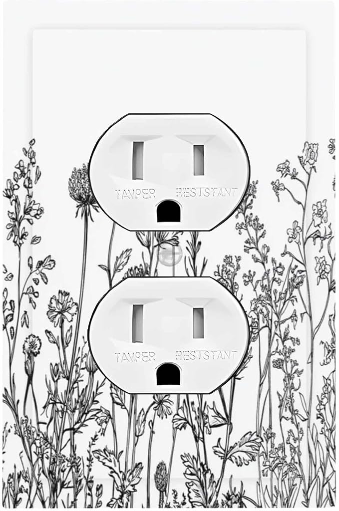 Outlet Covers Floral Wildflower Rustic Plant Leaves 1 Gang Duplex Light Switch by Unknown