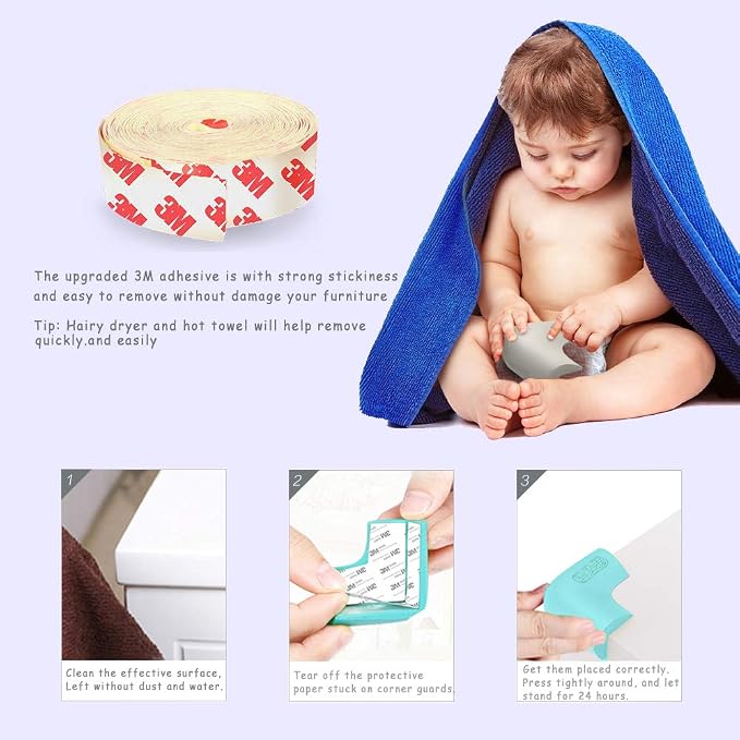 Food-Graded Silicone Corner Protectors, Baby Proofing Table Edge Guards - Image 5