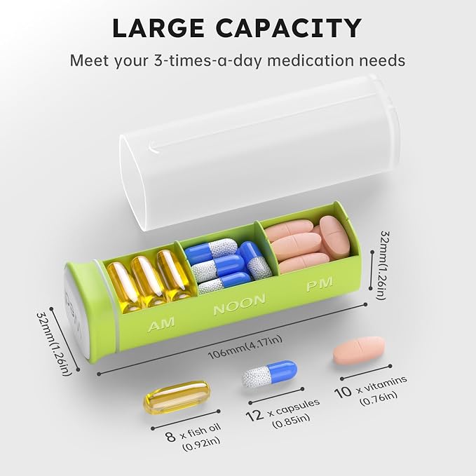 Weekly Pill Organizer 3X a Day, Detachable Pill Box 7 Day, Large 3 Times Daily - Image 2