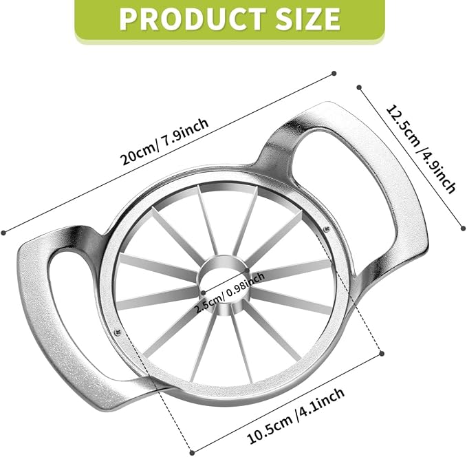 LIIGEMI Apple Cutter Slicer, 12-Blade Large Apple Corer，Heavy Duty Stainless - Image 3