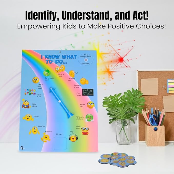 Thought-Spot I Know What to Do Feelings Poster Elementary Autism and ADHD Helps - Field & Grace