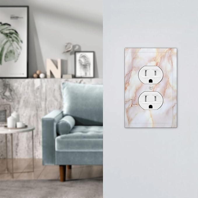 Outlet Covers Pink Jade Marble Granite 1 Gang Duplex Light Switch Cover - Image 7