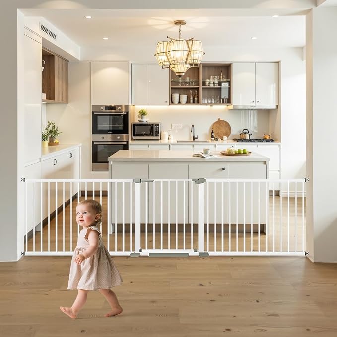 Extra Long Baby Gate with Door, Large Dog Gate Indoor, Extra Wide Baby Gates by Unknown
