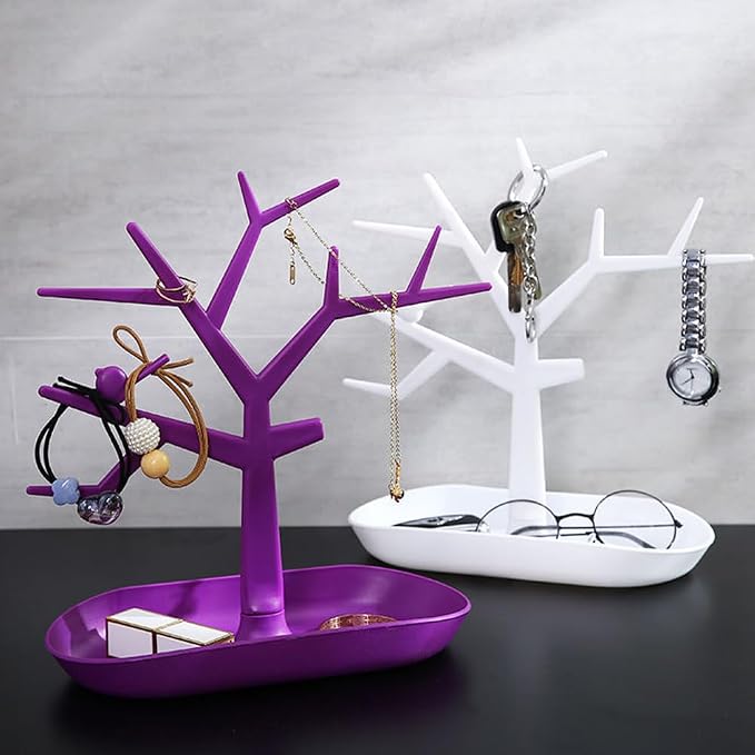 Tabletop Key Holder Stand Tree Key Rack, Stand Jewelry Display Necklace Ring - Image 4