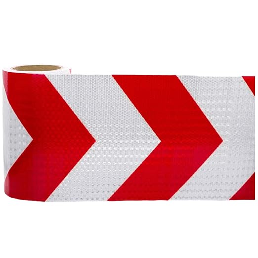 Red White Reflective Tape Outdoor Waterproof 16 inch, High Visibility Hazard by tuyrchu