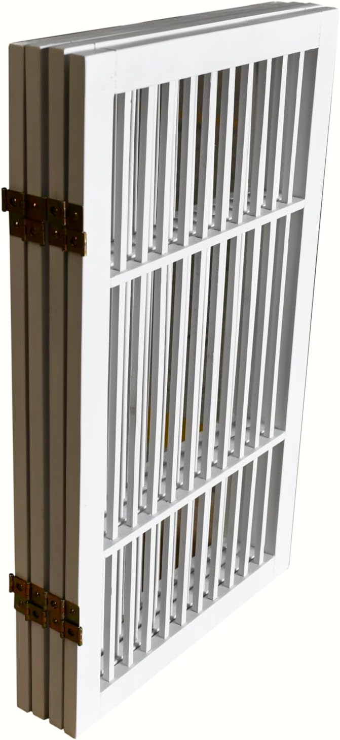 Pet Dog Gate Strong and Durable Freestanding Folding Acacia Hardwood Portable - Image 4