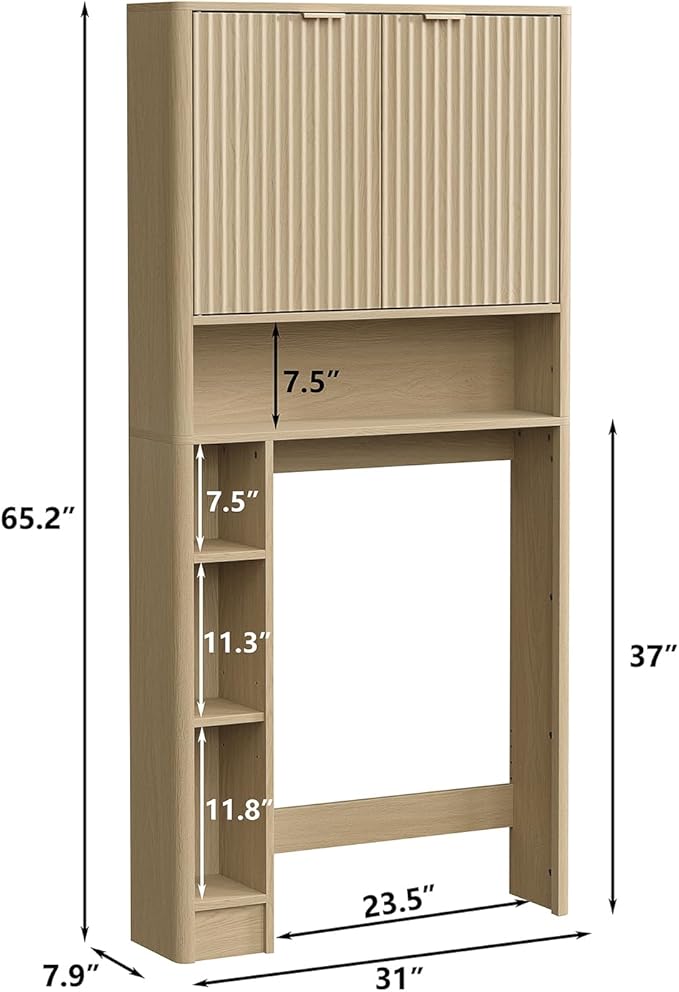 Furnideco 31''W Over Toilet Storage Cabinet Modern Above Toilet Shelf Cabinet - Image 2