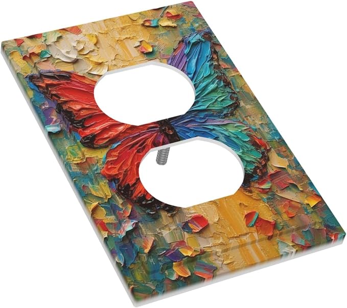 Outlet Covers Colorful Butterfly Animal Insects Wall Art Abstract 1 Gang Duplex - Image 3