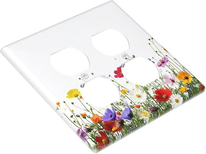 Outlet Covers Colorful Wildflowers Plant Floral Daisy 2 Gang Double Duplex - Image 3