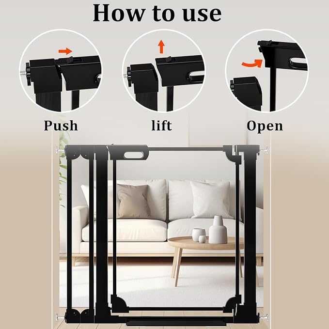 WAOWAO Clear Baby Gate for Stairs Modern Design Acrylic Auto Close Pet Gate - Image 3