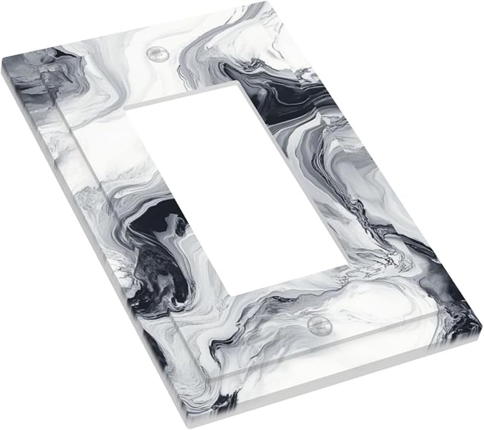 Abstract Marble Ink Texture Grey Marble Print Decorative Outlet Covers 1 Gang - Image 3