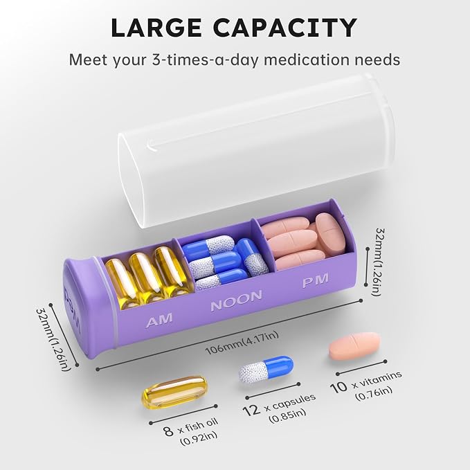 Weekly Pill Organizer 3X a Day, Detachable Pill Box 7 Day, Large 3 Times Daily - Image 2