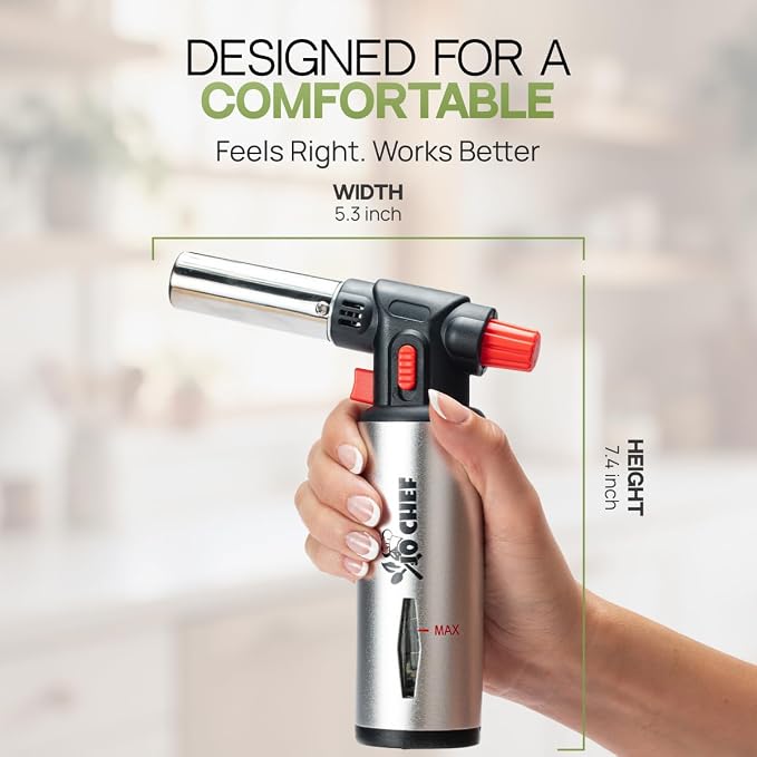 Jo Chef Kitchen Torch with Butane Included – Refillable butane torch Lighter - Image 6