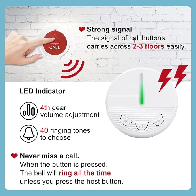 Life Alert Systems for Seniors Caregiver Pager Call Button SOS Button Alert - Image 4