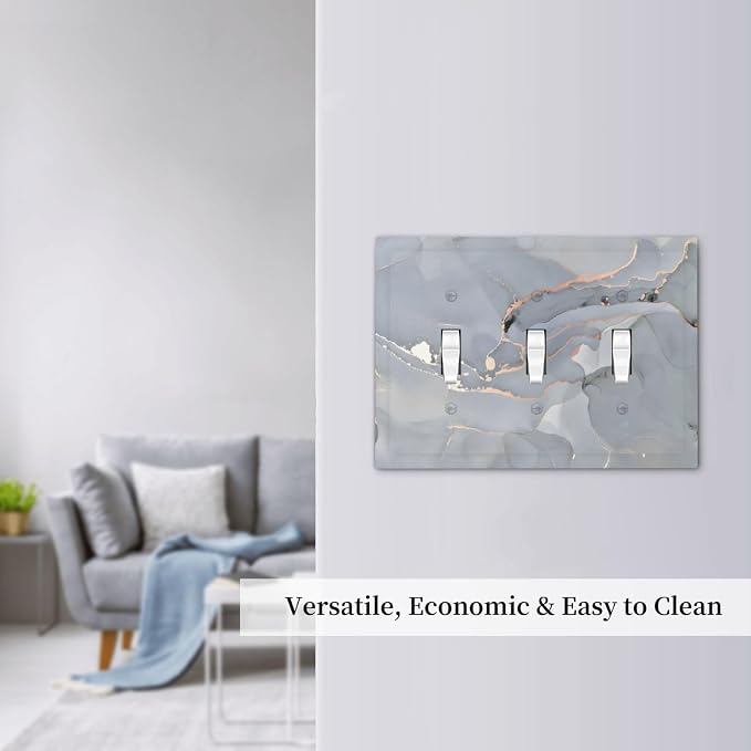 Gray And Gold Marble Abstract Luxury Print Decorative Switch Plates 3 Gang Wall - Image 7