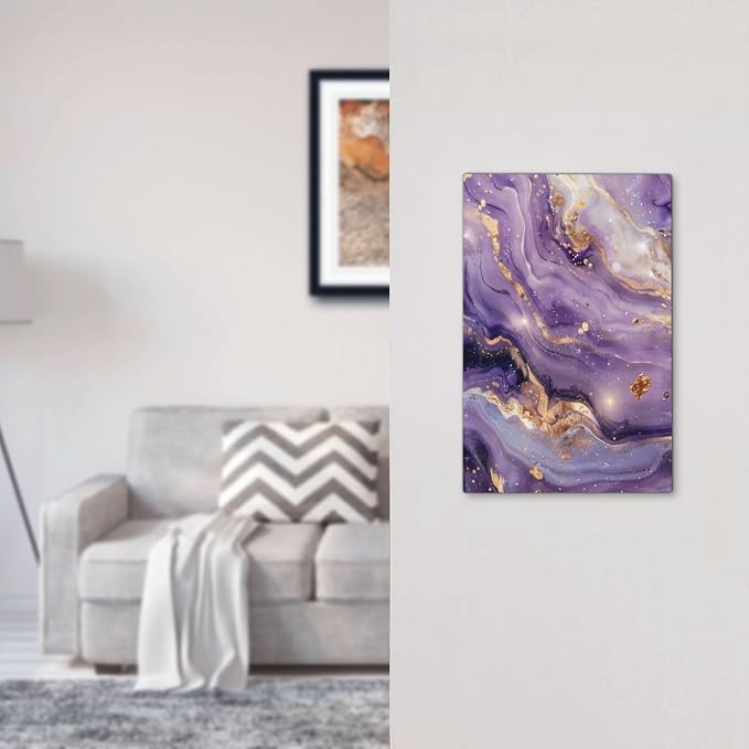 Luxury Marble Texture Purple And Gold Abstract Print Light Switch Cover Plate 1 - Image 7