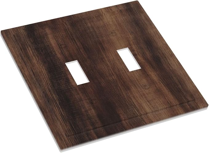 Decorative Light Switch Cover Plate Rustic Farmhouse Brown Wood Barn Door 2 - Image 3
