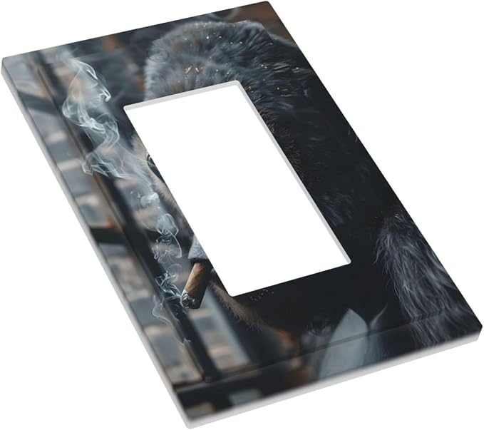 Funny Animal Smoking Black Orangutan Decorative Outlet Covers 1 Gang Single - Image 3
