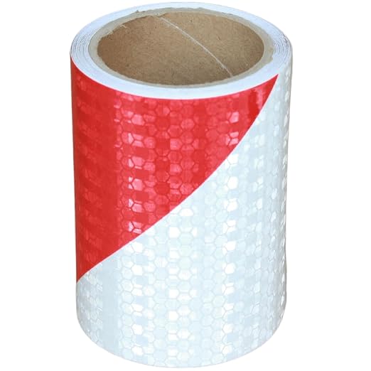 Reflective Tape Red and White 4 inch X 10 feet, Outdoor Waterproof Hazard by tuyrchu