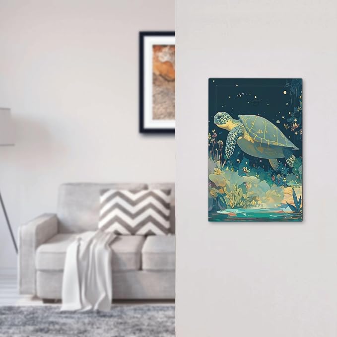Light Switch Cover Plate Fantasy Sea World Sea Turtle Floral Plant 1 Gang No - Image 7