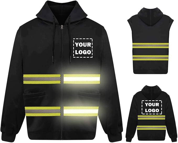 YOWESHOP High Visibility Reflective Safety Hoodie Jacket by YOWESHOP