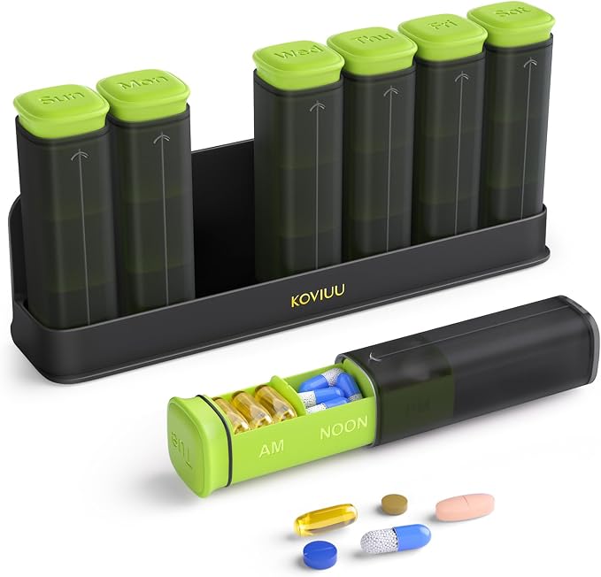 Weekly Pill Organizer 3X a Day, Detachable Pill Box 7 Day, Large 3 Times Daily by KOVIUU
