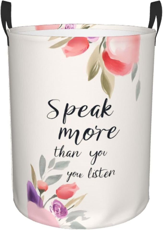 Laundry Basket Motivational Word Collapsible Large Capacity, 63L Dirty Clothes by Unknown