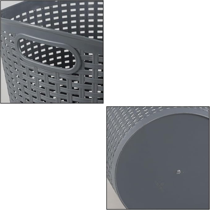 6 Packs 30 L Easy Carry Laundry Hamper, Plastic Ventilated Laundry Basket - Image 3