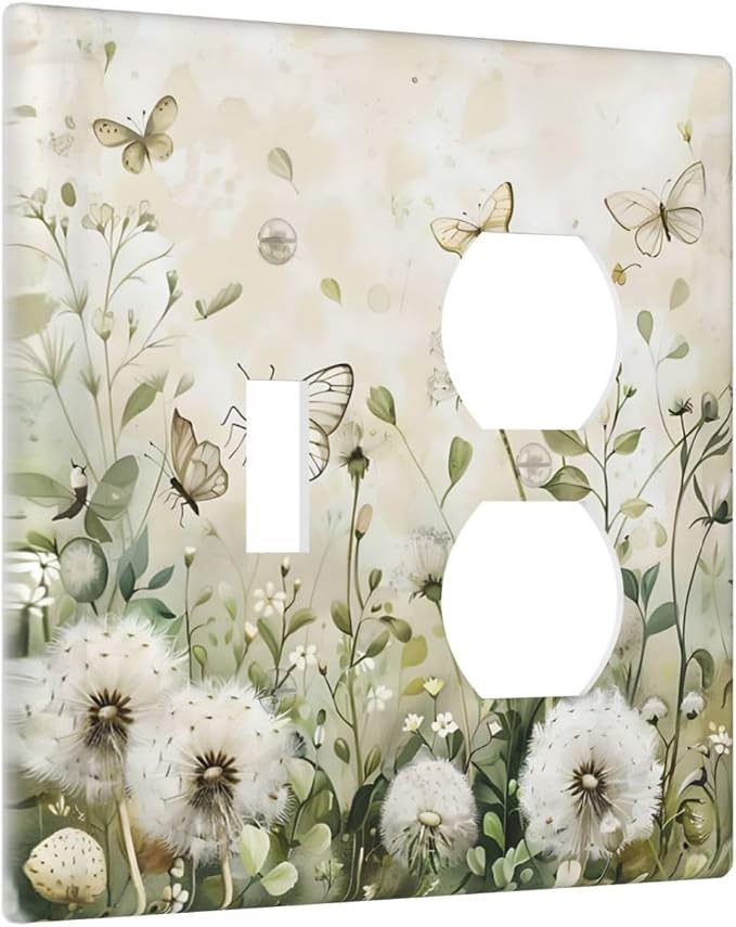 Dandelions Butterflies Watercolor Wildflowers Floral Wallplates 1 Toggle 1 - Image 2